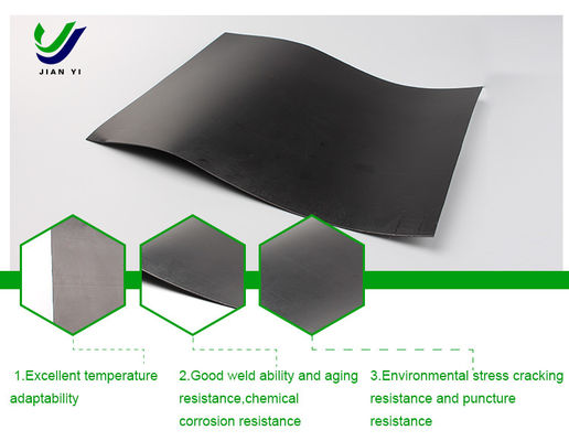 방출 방지 HDPE 매끄러운 지오 엠브라인 방수 2mm 두께