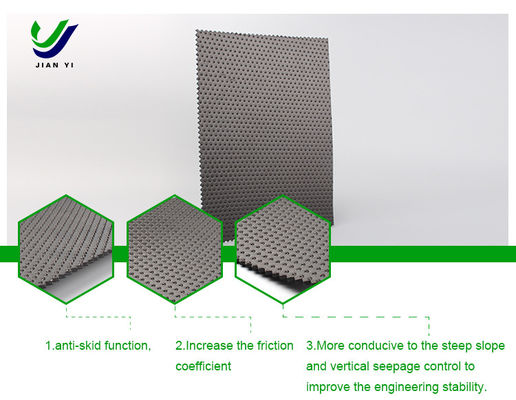 험한 질감 HDPE 지오 엠브란 1.5mm 흑색