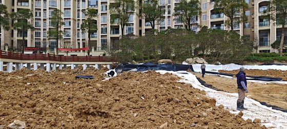 내구성 HDPE 인공 호수 방수 프로젝트의 매끄러운 지오 엠브라인 깨지기 강도 20-80N/mm 틈에 연장 700%