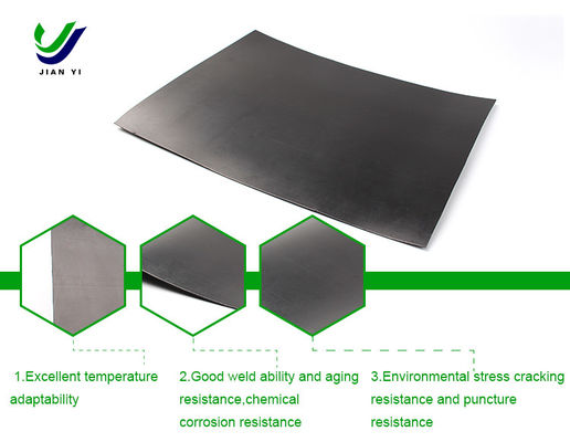 내구성 HDPE 인공 호수 방수 프로젝트의 매끄러운 지오 엠브라인 깨지기 강도 20-80N/mm 틈에 연장 700%